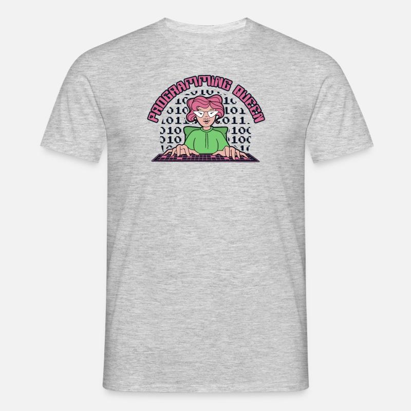 Programming Queen Softwareentwickler Developer - Männer T-Shirt - Grau meliert