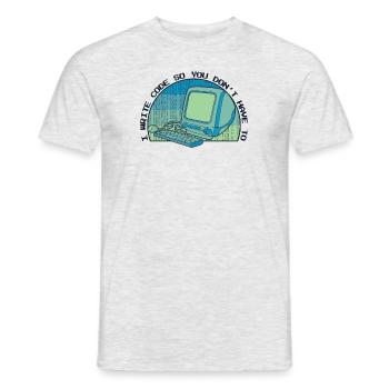 I Write Code So You Don't Have To Developer - Männer T-Shirt - Grau meliert - Vorne - AI Model Male 178 dark (178cm)