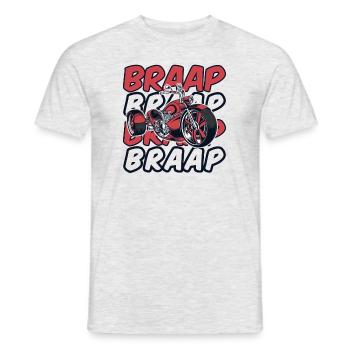 Braap Driewieler Motorfiets Driewieler Trikebike - Heren T-shirt - grijs gemêleerd - Voor - AI Model Male 178 dark (178cm)