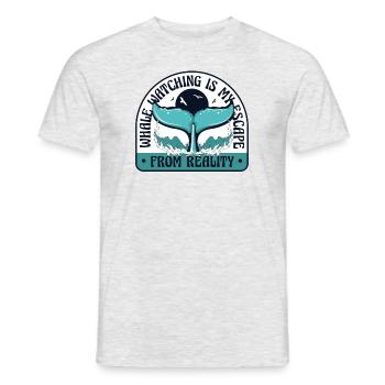 Is My Escape From Reality Blue Beluga Cetacea - Men's T-Shirt - heather grey - Front - AI Model Male 178 dark (178cm)