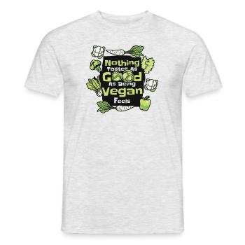 Rien n’a aussi bon goût qu’être végétalien se sent végétalien - T-shirt homme - gris chiné - Devant - AI Model Male 178 dark (178cm)