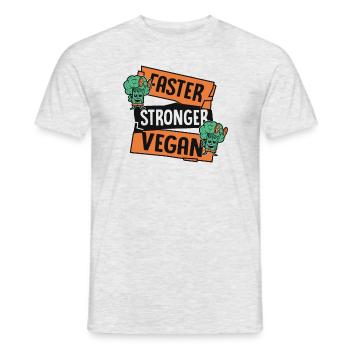 Faster Stronger Vegan Vegans Plant-Based Vegan - Men's T-Shirt - heather grey - Front - AI Model Male 178 dark (178cm)