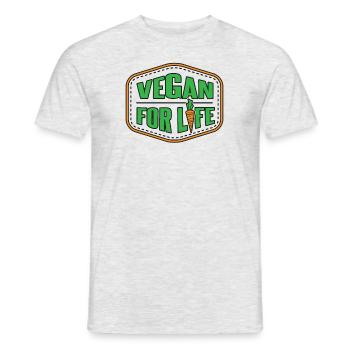 Vegan For Life Plant-Based Vegan Vegans Veganism - Men's T-Shirt - heather grey - Front - AI Model Male 178 dark (178cm)