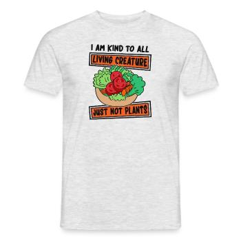 Je suis gentil avec tous les végétaliens végétaliens de créatures vivantes - T-shirt homme - gris chiné - Devant - AI Model Male 178 dark (178cm)