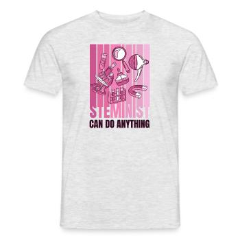 Steminist Can Do Anything STEM Scientist Steminist - Men's T-Shirt - heather grey - Front - AI Model Male 178 dark (178cm)