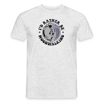 I'd Rather Be Moonwalking Cosmonaut Spaceship - Men's T-Shirt - heather grey - Front - AI Model Male 178 dark (178cm)