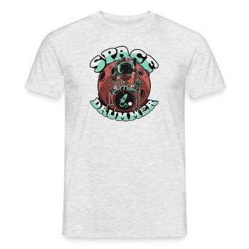 Space Drummer Spaceship Taikonaut Cosmonaut - Men's T-Shirt - heather grey - Front - AI Model Male 178 dark (178cm)