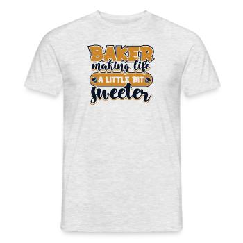 Baker rend la vie un peu plus douce Boulangerie - T-shirt homme - gris chiné - Devant - AI Model Male 178 dark (178cm)