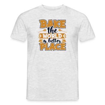 Bake The World: Un meilleur endroit Hobby Baker - T-shirt homme - gris chiné - Devant - AI Model Male 178 dark (178cm)