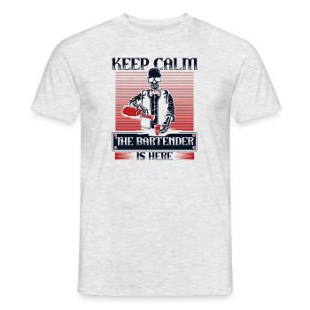 Keep Calm The Bartender Is Here Mixologist - Men's T-Shirt - heather grey - Front - AI Model Male 178 dark (178cm)