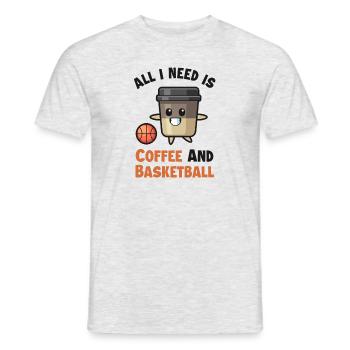 Coffee and my Basketball Basketballer Basketball - Männer T-Shirt - Grau meliert - Vorne - AI Model Male 178 dark (178cm)