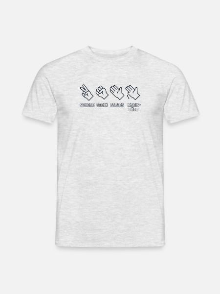 Schere Stein Papier Kreissäge Schreiner Carpenter - Männer T-Shirt - Grau meliert