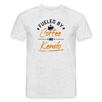 Fueled by Coffee and Kendo Kenjutsu Kata Katana - Men's T-Shirt - heather grey - Front - AI Model Male 178 dark (178cm)