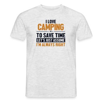 Camping Let's Assume I'm Right Zelten Glamping - Männer T-Shirt - Grau meliert - Vorne - AI Model Male 178 dark (178cm)