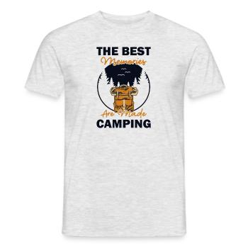 Les meilleurs souvenirs sont faits Camping Camping - T-shirt homme - gris chiné - Devant - AI Model Male 178 dark (178cm)
