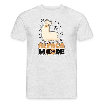 Alpaca Mode On Llama Pako Huacaya Alpaca Breeder - Men's T-Shirt - heather grey - Front - AI Model Male 178 dark (178cm)