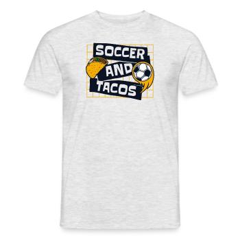 Soccer And Tacos Futbol Fußball Goal Keeper - Männer T-Shirt - Grau meliert - Vorne - AI Model Male 178 dark (178cm)