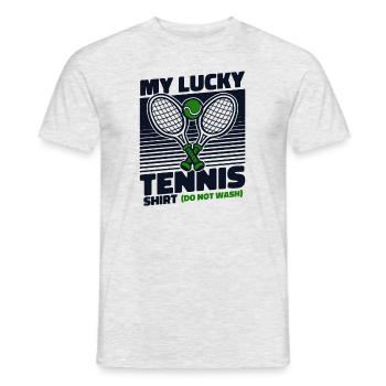 My Lucky Tennis Apparel Tennisspieler - Männer T-Shirt - Grau meliert - Vorne - AI Model Male 178 dark (178cm)