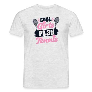 Cool Girls Play Tennis Tennis Player - Men's T-Shirt - heather grey - Front - AI Model Male 178 dark (178cm)