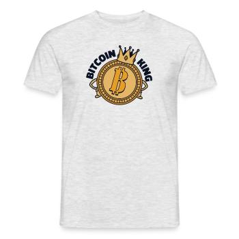 Bitcoin King Kryptowährung Blockchain Crypto - Männer T-Shirt - Grau meliert - Vorne - AI Model Male 178 dark (178cm)