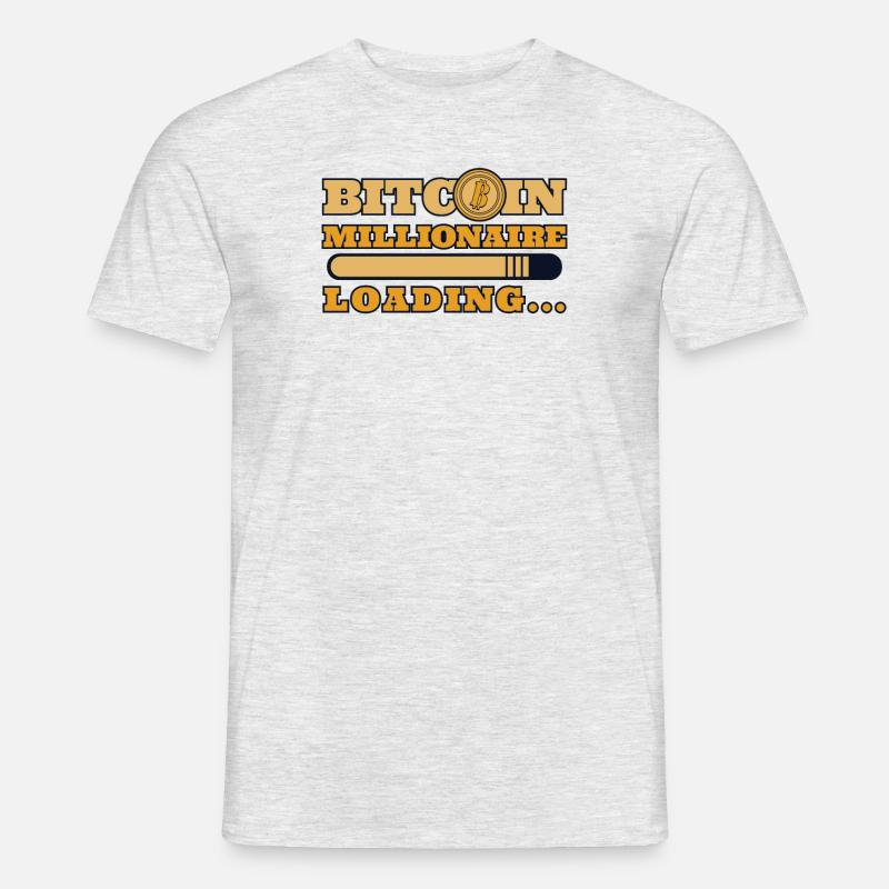 Bitcoin Millionaire Loading Blockchain Crypto - Männer T-Shirt - Grau meliert