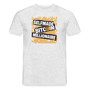 Bitcoin Millionnaire Blockchain Crypto - T-shirt homme - gris chiné - Devant - AI Model Male 178 dark (178cm)