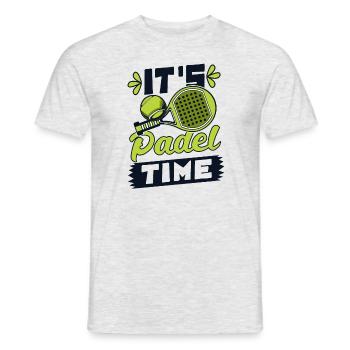 It's Padel Time Paddle Tennis Paddleball - Men's T-Shirt - heather grey - Front - AI Model Male 178 dark (178cm)