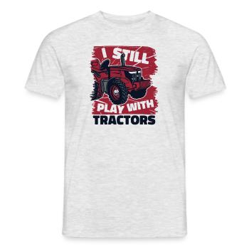 Je joue toujours avec des tracteurs Agriculteur biologique Agriculteur Agriculteur - T-shirt homme - gris chiné - Devant - AI Model Male 178 dark (178cm)