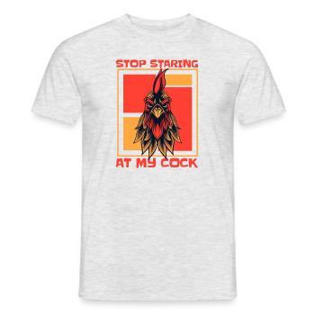 Stop Staring At My Cock Farming Organic Farmer - Men's T-Shirt - heather grey - Front - AI Model Male 178 dark (178cm)