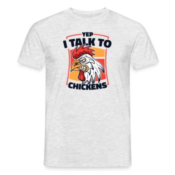 Oui, je parle à un fermier de poulets - T-shirt homme - gris chiné - Devant - AI Model Male 178 dark (178cm)
