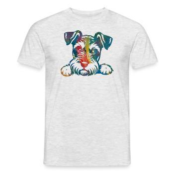 Chien chiot chien mignon Corgi aquarelle Art Cartoon Wof - T-shirt homme - gris chiné - Devant - AI Model Male 178 dark (178cm)