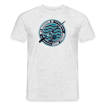 My Mission Is Goin Fishin Spinnfischer - Männer T-Shirt - Grau meliert - Vorne - AI Model Male 178 dark (178cm)