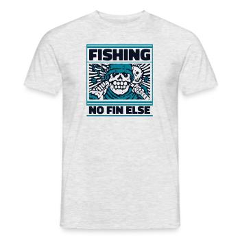 Fishing No Fin Else Hochseeangler Fliegenfischer - Männer T-Shirt - Grau meliert - Vorne - AI Model Male 178 dark (178cm)