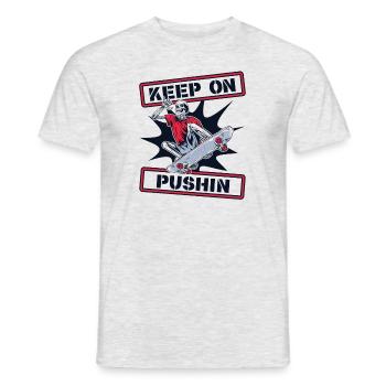 Keep On Pushin Skatepark Skatergirl Skaterboy - Men's T-Shirt - heather grey - Front - AI Model Male 178 dark (178cm)