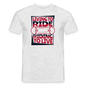 Vivre pour rouler Rouler pour vivre Skaterboy Skatepark - T-shirt homme - gris chiné - Devant - AI Model Male 178 dark (178cm)