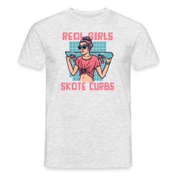 Real Girls Skate Curbs Skaterboy Skatepark Skater - Männer T-Shirt - Grau meliert - Vorne - AI Model Male 178 dark (178cm)