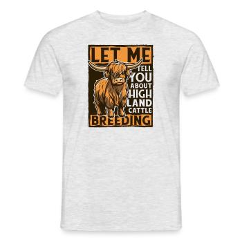 Laissez-moi vous parler de l’élevage de vaches Highland - T-shirt homme - gris chiné - Devant - AI Model Male 178 dark (178cm)