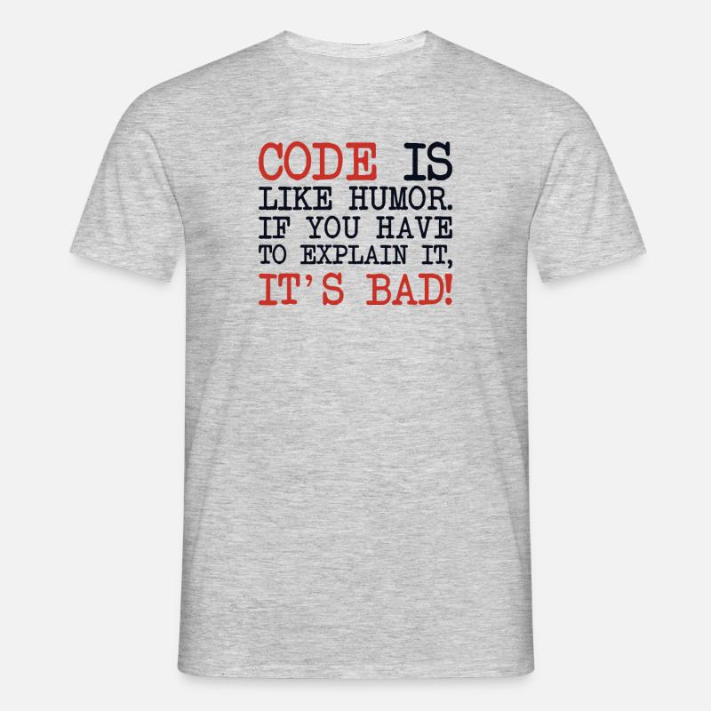 Code Explanation Developer Softwareentwickler - Männer T-Shirt - Grau meliert