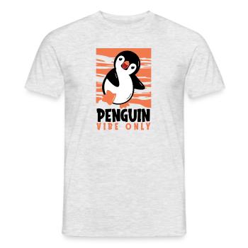 Penguin Vibe Only Seevogel Königspinguin Pinguin - Männer T-Shirt - Grau meliert - Vorne - AI Model Male 178 dark (178cm)