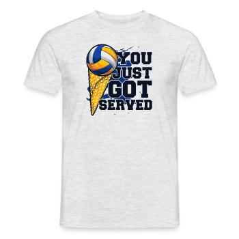 You Just Got Served Volleyballerin Volleyball - Männer T-Shirt - Grau meliert - Vorne - AI Model Male 178 dark (178cm)