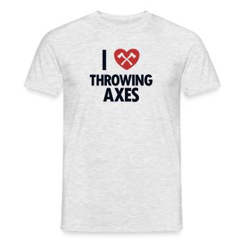 J’aime lancer des haches Hache de compétition de lancer de hache - T-shirt homme - gris chiné - Devant - AI Model Male 178 dark (178cm)