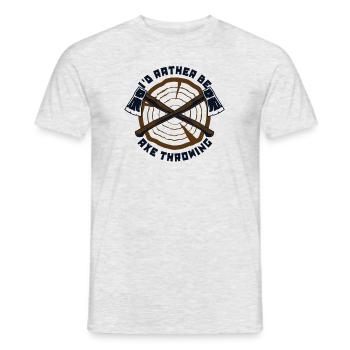 Je préférerais lancer une hache. Jeu de lancer de hache - T-shirt homme - gris chiné - Devant - AI Model Male 178 dark (178cm)