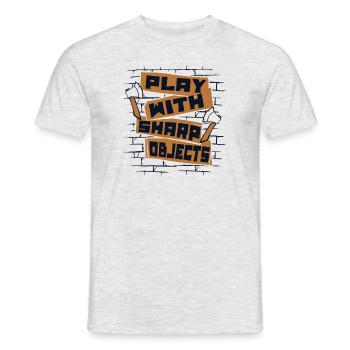 Spiel mit scharfen Gegenständen Axtwurfwettbewerb - Männer T-Shirt - Grau meliert - Vorne - AI Model Male 178 dark (178cm)