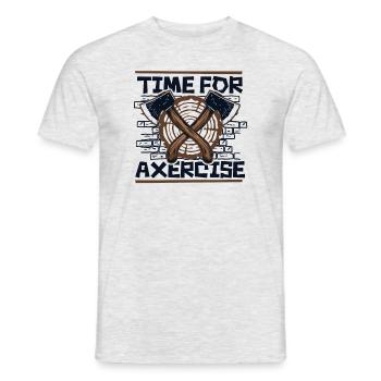 Time For Axercise Axe Throwing Game Competition - Men's T-Shirt - heather grey - Front - AI Model Male 178 dark (178cm)
