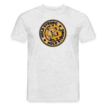 Détenez une blockchain forte Crypto Crypto - T-shirt homme - gris chiné - Devant - AI Model Male 178 dark (178cm)