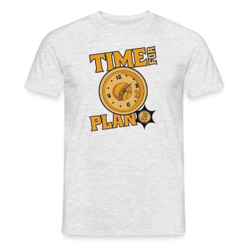 Time For Plan Bitcoin Kryptowährung Blockchain - Männer T-Shirt - Grau meliert - Vorne - AI Model Male 178 dark (178cm)