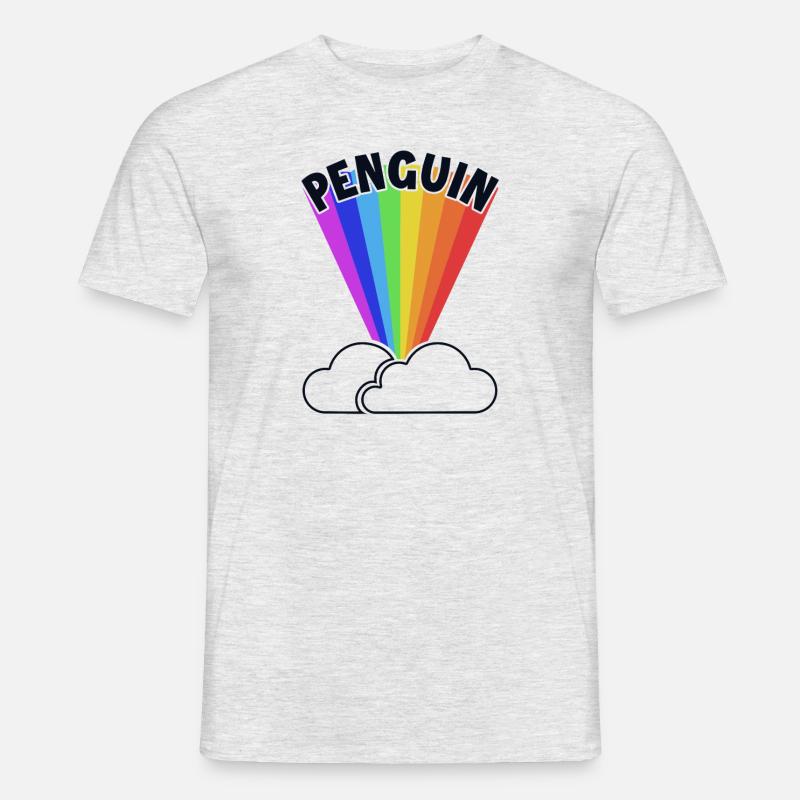 Penguin Rainbow Kaiserpinguin Seevogel - Männer T-Shirt - Grau meliert