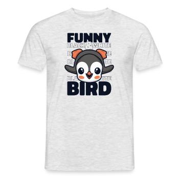 Funny Black And White Bird Kaiserpinguin Seevogel - Männer T-Shirt - Grau meliert - Vorne - AI Model Male 178 dark (178cm)