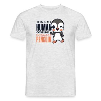 C’est mon costume humain oiseau de mer manchot royal - T-shirt homme - gris chiné - Devant - AI Model Male 178 dark (178cm)