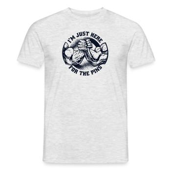 Je suis juste là pour l’exercice des techniques d’épingles - T-shirt homme - gris chiné - Devant - AI Model Male 178 dark (178cm)